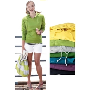 Weatherproof (r) - Ladies' "v" Hooded Pullover Sweatshirt. Blank Product