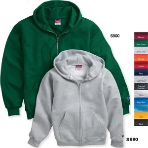 Champion (r) Eco (r) - Youth Full Zip Hooded Sweatshirt 9 Oz., 50% Cotton/50% Polyester. Blank Product
