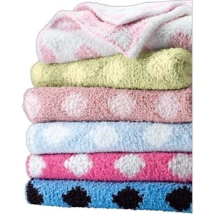 Crib Clouds Colorado Clothing (tm) - Chunky Chenille Polka Dot Baby Blanket. Blank Product