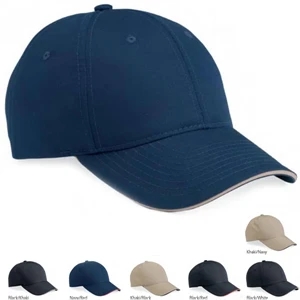 Valucap (tm) - Poly/cotton Sandwich Cap With Velcro (r) Closure. Blank Product