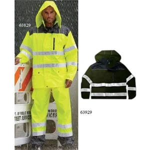 Ml Kishigo - S/m - L/ X L - Rain Jacket With Reflective Piping Along The Shoulders And Hood. Blank Product