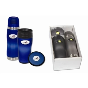 Soft Touch N-dome (tm) - Thermos Boxed Set With Matching Orbit Coaster, 16 Oz