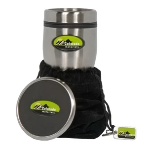 N-dome (tm) - Gift Set With Stainless Steel 16 Oz. Tumbler And Coaster, Hang Tag And Velvet Pouch