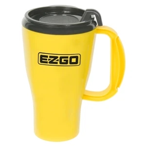 Omega - 16 Oz Mug With Snap-on Spill-resistant Thumb-slide Lid. Made In The U.s.a