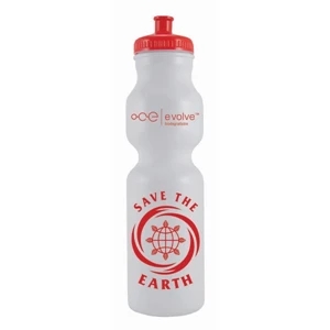Evolve (tm) - Biodegradable 28 Oz. Water Bottle With Screw-on Lid. Made In The U.s.a