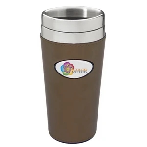 Wrapsody N-dome (tm) - 16oz Double Walled Tumbler, Stainless Inner With Leatherette Wrap