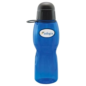 N-dome (tm) - 24 Oz Sports Bottle With Sanitary Screw-on Pull-top Lid, Molded Thumb & Finger Grip