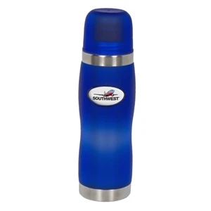 Soft Touch N-dome (tm) - Double-walled 16 Oz Thermos With Screw-on Push-button Lid, Stainless Steel Liner