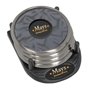 Reflections N-dome (tm) - Coaster Packed In 4-piece Set, With Base. Both Coasters And Base Decorated