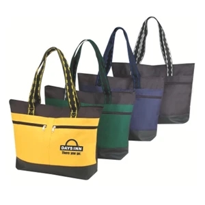 Silkscreen - All-purpose Tote Bag With Zippered Main Compartment And 24" Dual-tone Handles