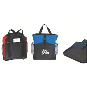 Silkscreen - Two-way Backpack Tote Bag With Top Drawstring Converts To Adjustable Back Straps