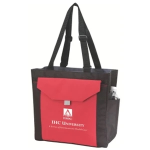 Embroidery - Shoulder Tote Bag With Side Pockets With 30" Adjustable Shoulder Straps