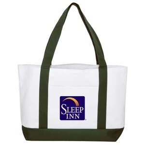 Silkscreen - Two-tone Polyester Tote Bag With Vinyl Backing And Front Slip Pocket