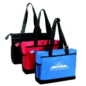Silkscreen - Large Zippered Tote Bag With 26" Adjustable Shoulder Straps