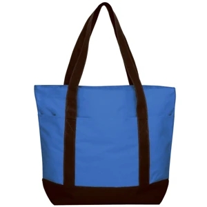 Embroidery - Large Polyester Zippered Tote Bag With Large Front Pocket And 24" Handles
