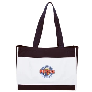 Silkscreen - Classic Two-tone Polyester Tote Bag With Top Velcro (r) Closure And 24" Handles