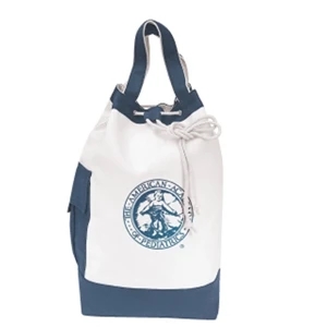 Embroidery - Two-tone Sling Tote Bag With 14" Handles And Adjustable 28" Shoulder Strap