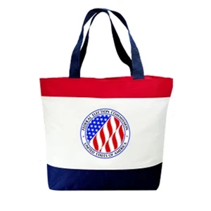 Embroidery - Patriot Tote Bag Made Of 600-denier Polyester With Vinyl Backing