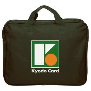 Silkscreen - Polyester Portfolio Bag With Matching Color Webbed Handles