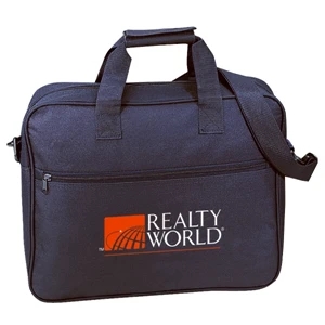 Silkscreen - Trade Show Portfolio Bag With Water Repellent Vinyl Backing And Shoulder Strap