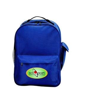 Silkscreen - Polyester Backpack Bag With Vinyl Backing And Cross-stitched Back Straps