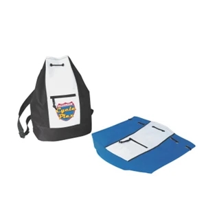 Silkscreen - Two-tone Polyester Sport Pack Bag With Webbed Handle And Back Straps