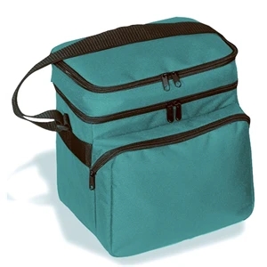 Embroidery - Ten-can Leak-proof Cooler Bag With 1 1/2" High Sandwich Compartment And Handle