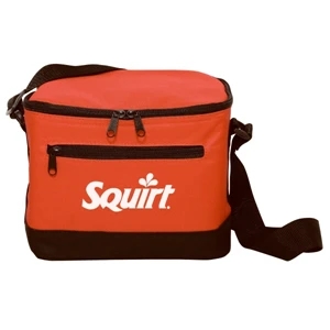 Silkscreen - Six-can Leak-proof Polyester Cooler Bag With Adjustable Strap And Black Trim