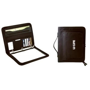 Silkscreen - Organizer Padfolio With 3-ring Binder, 8.5" X 11" Writing Pad And Pen Loop
