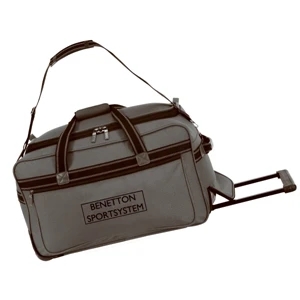Silkscreen - Two-tone Duffel Bag On Wheels With Self-locking Pull Handle And Rolling Wheels