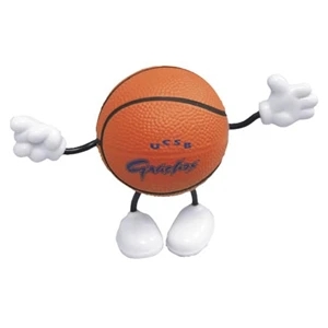 Basketball Figure Shape Stress Reliever With Stock Face, 2 1/2" Diameter
