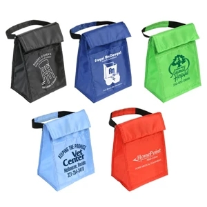 Thermo Frost Lunch Bag With Velcro Closure Flap, Front Pocket And 5" Gusset