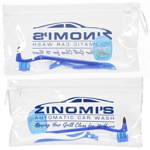 Dental Kit With Interdental Brush, Floss, Stain Remover, Toothbrush, Pouch