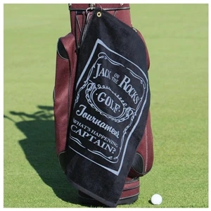 Diamond Collection - 7 Working Days - Printed - White Midweight Terry Velour Hemmed Golf Towel Made Of Cotton