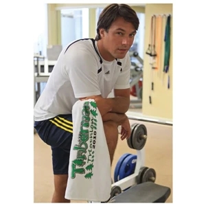 Platinum Collection - 3 Working Days - Embroidery - White Cotton Terry Velour Sport Towel, 16" X 25"