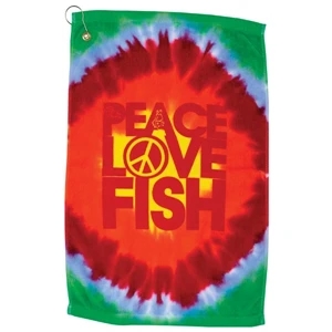7 Working Days - Printed - Tie Dye 16" X 25" Golf Towel With Corner Grommet And Hook