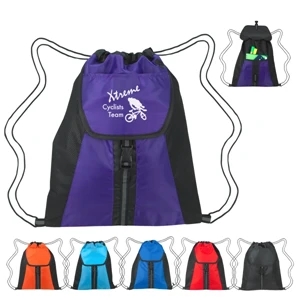 Vertical - Sports Pack With Built-in Slot For Ear Buds And Drawstring Closure