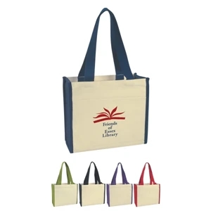 Silkscreen - Heavy Cotton Canvas Tote Bag With 27" Handles And Outside Pocket