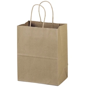 Eco-mini Shopper - Brown Kraft Shopping Bag Made From 100% Recycled Paper
