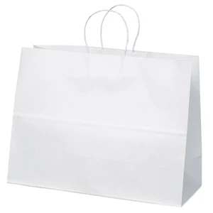 Vogue Shopper - White Kraft Paper Shopping Bag With Matching Twisted Paper Handles