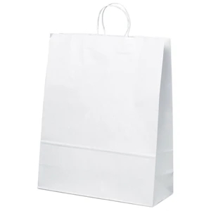 Stephanie Shopper - White Kraft Paper Shopping Bag With Matching Twisted Paper Handles