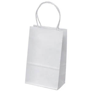 Pup Shopper - White Kraft Paper Shopping Bag With Matching Twisted Paper Handles
