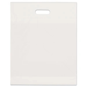 Eco - Plastic Bag Made From Recycled Material With Die Cut Handles, Recyclable