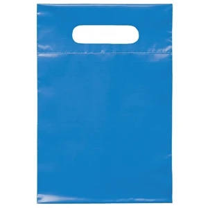 7" X 10.5" - Plastic Bags With Reinforced Die Cut Handles; Recyclable, Reusable