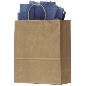 Uptown Manhattan Shopper - Kraft Paper Shopping Bag With Mirage Stripe Pattern Finish