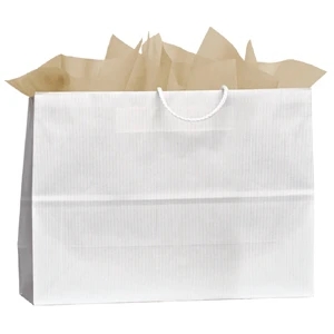 Vegas Uptown Shopper - Kraft Paper Shopping Bag With Mirage Stripe Pattern Finish