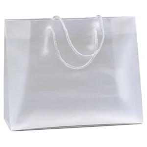 Scorpio - Hi-density Frosted Plastic Euro Tote Bag With Knot Tied Macrame' Handles