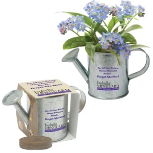 Mini Watering Can Blossom Kit. Includes 1 Seed Packet, 1 Peat Pellet And 1 Planter