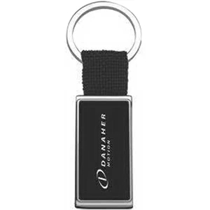 Pinemax - Rectangular Key Holder With Black Nylon Strap And Gun Metal Plate