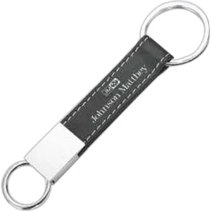 Pinemax - Designer Style Faux Leather Key Holder With Large And Small Metal Ring